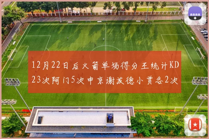 12月22日后火箭单场得分王统计KD23次阿门5次申京谢泼德小贾各2次